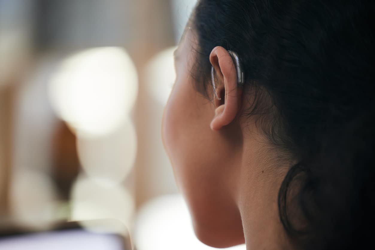 Close up of a hearing aid